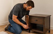 Small furniture item assembled from the box